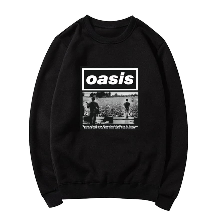 OASIS オアシス　スウェット　黒Ｌ Amazon.co.jp: オアシス OASIS バンド スウェットシャツ クルー