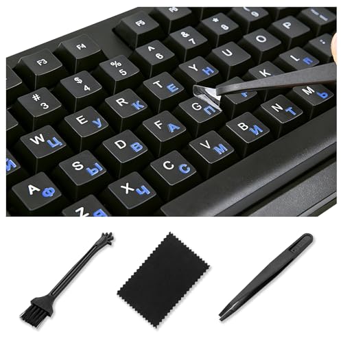 Russian Keyboard Stickers [5 in 1], Cyrillic Keyboard Letter Replacement