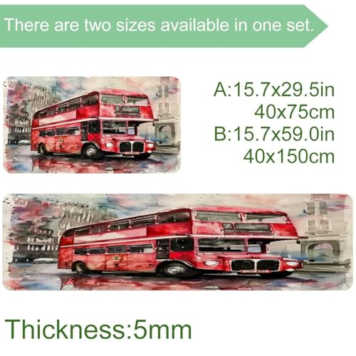 Alfombrillas de cocina para pasillo y lavandería con estampado autobús de Londres 4