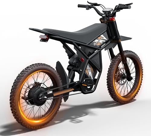 3000W GT73 Pro Electric Dirt Bike for Adults - 50 MPH High-Speed, 25" Fat Tires & Dual Removable Battery (60V-18AH*2)| All-Terrain Off-Road eBike for Snow, Sand