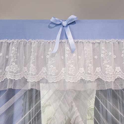 Moustiquaire princesse bleu ciel de lit romantique double