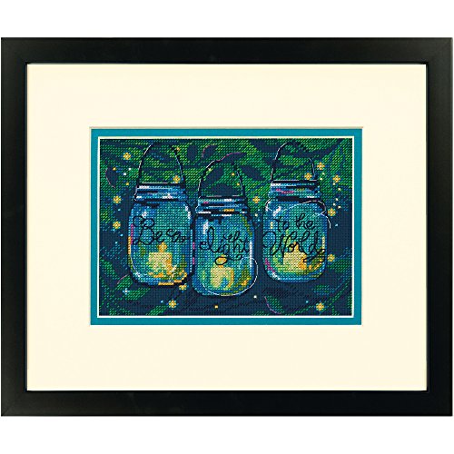 Dimensions Counted Cross Stitch Kit for Beginners, 'Be a Light', 14 Count Navy Aida, 7'' x 5''