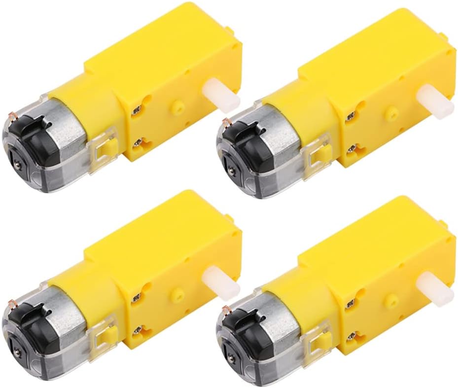 Gebildet 4pcs DC3V-12V DC Gear Motor for Aircraft Toy 4WD Toy Car Robot Body (Batch Number: Double Axis 1:48)
