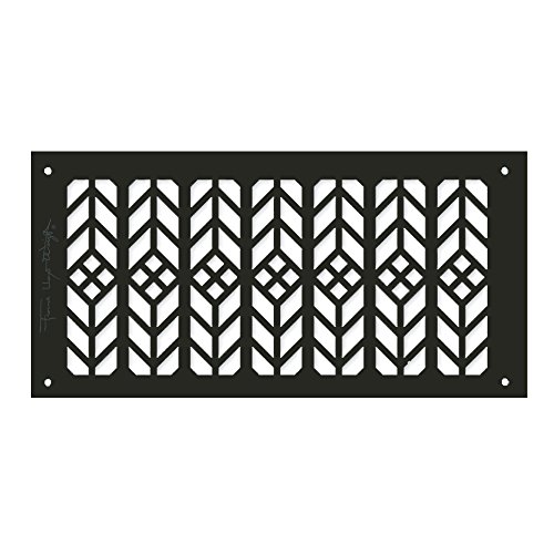 Architectural Grille FLWFloral0061406AB 6 in. x 14 in. Aluminum Antique Bronze Frank Lloyd Wright Collection Floral Grille