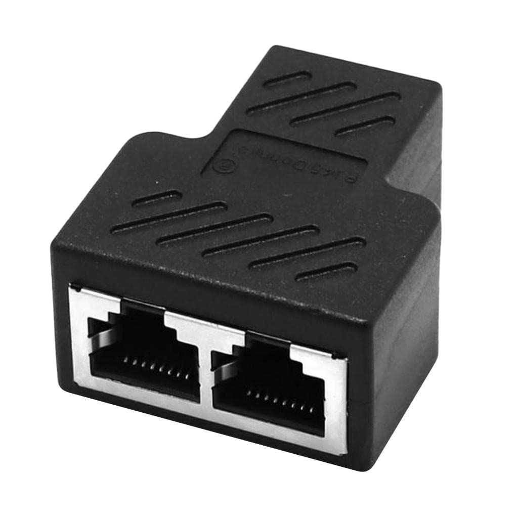 merishopp® 1 pc rj45 1 to 2 ways lan ethernet network cable splitter connector adapter