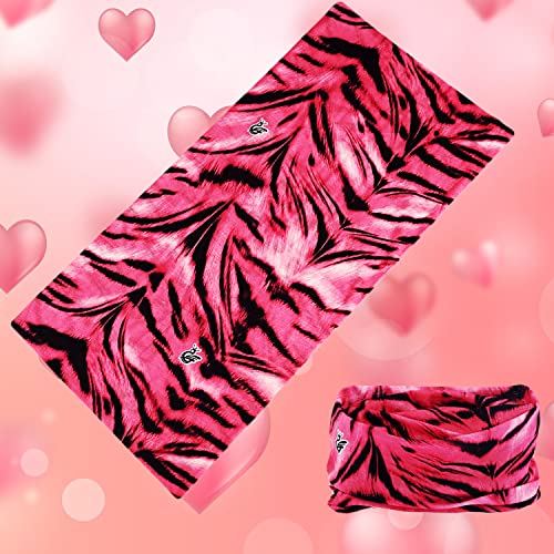 Bandazzlin Hot Pink Zebra Print Motorcycle Mask For Women Bikers - Half Face Seamless Dust Cover & Neck Gaiter For Atv Cycling Running, Festival Headbands #TOP2