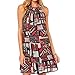 vanberfia Women's Print Chiffon Sleeveless Casual Dress (XL, 3030)