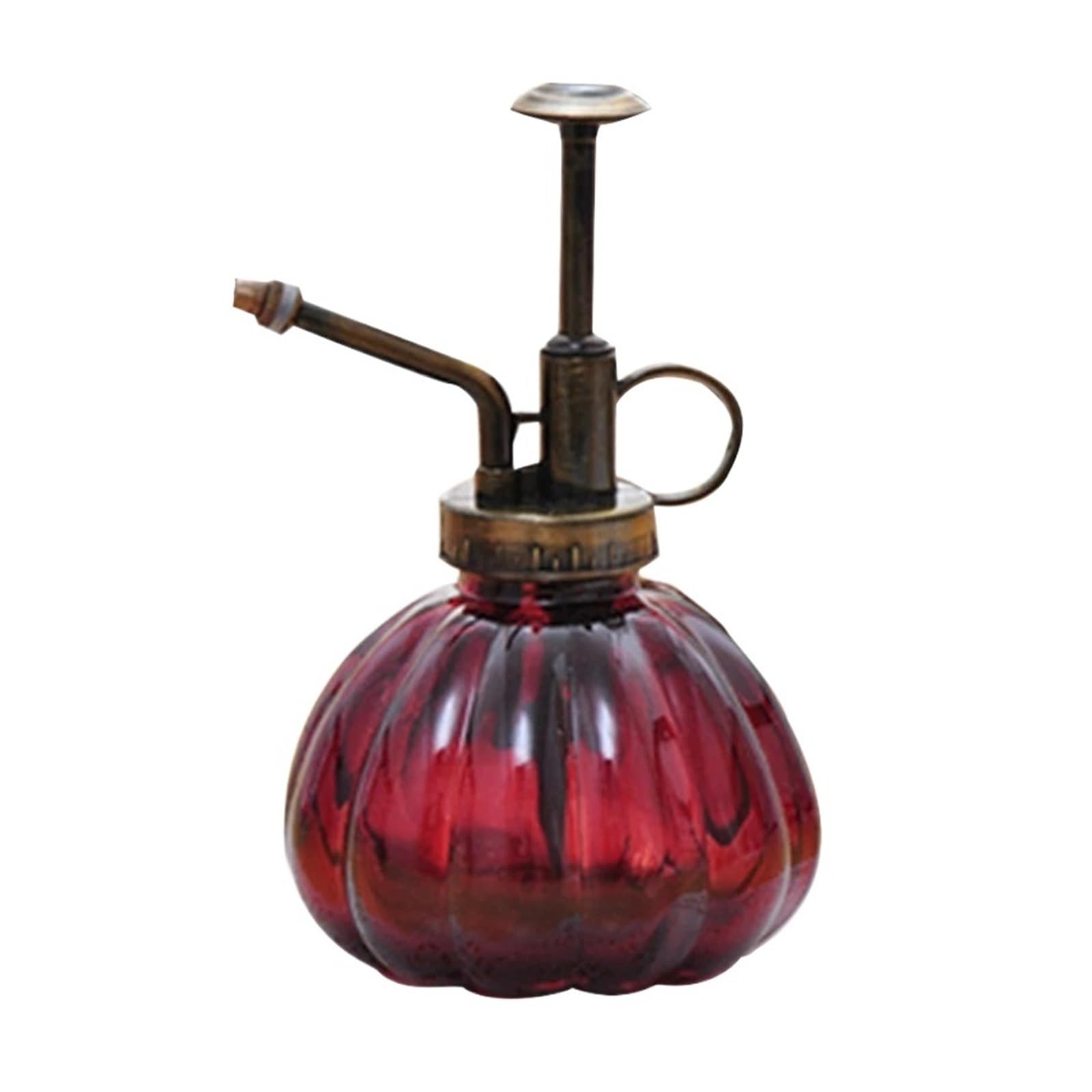 Gardening Plant Watering Cans, Antique Copper Kettle, Small Can, Pumpkin Glass, Garden Supply for Plants(Wine red)