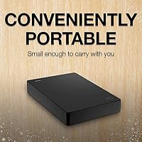 Seagate Expansion 5TB tragbare Externe Festplatte, 2.5 Zoll, USB 3.0, inkl. 2 Jahre Datenrettungsdienst, Modellnr.: STGX5000400 & Amazon Basics Festplattentasche, schwarz – Ansicht 3