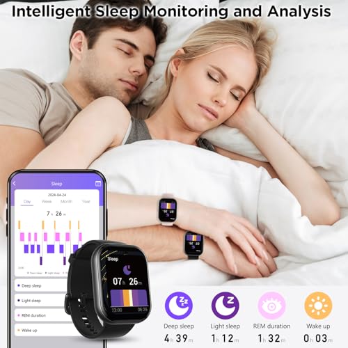 BENIO Smart Watch, 2.02\" Bigger Screen, Health Monitor, Activity Trackers, Waterproof Pedometer Calorie Counter for Android iOS