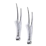 PRETYZOOM Stainless Steel Bbq Tongs 2pcs, Multifunctional Grilled Fish and Steak Clamps, Domestic Kitchen Cooking Utensils for Barbecue and Grilling
