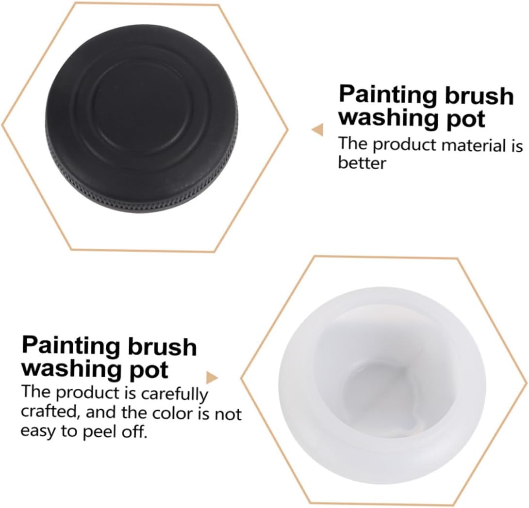 AKOOSY 2Pcs Reusable Oil Painting Palette Cups with Lids Durable for Pigment Holder for Indoor Outdoor Painting Prevents Spills and Evaporation