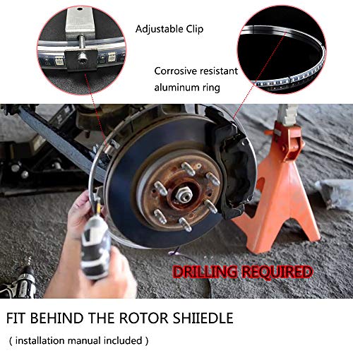 17inch Double Row Wheel Ring Light Kit w/Turn Signal and Braking Functionand Can Controlled by Remote and app Simultaneously with Lock Function