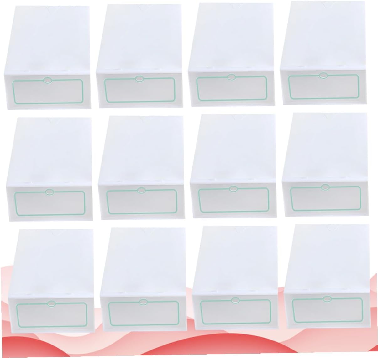 IMIKEYA 12pcs Thickened Plastic Shoe Storage Boxes Stackable Shoe Containers Large Size White for Closet Organization and Entryway Storage