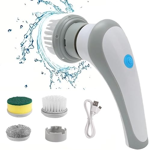 Cepillo giratorio eléctrico inalámbrico, cepillo de limpieza recargable de mano, cepillo de ducha inalámbrico, adecuado para limpiar