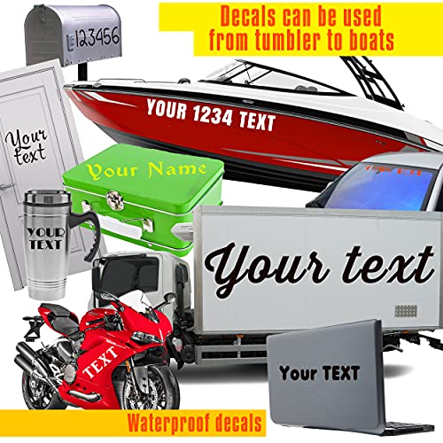 Nikdecals Custom Vinyl Sticker - Your Personalized Text - Your Decal For Laptop Car, Wall, Window, Plank, Boat, Truck, Camper - A Lot Of Sizes- 20 Colors - 20 Fonts #TOP3