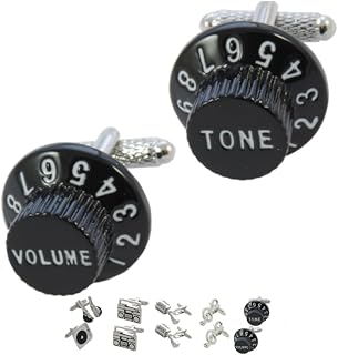 Cufflinks for Men Music - with Box - Novelty Metal Designer Fun Cufflinks - Solid Brass Metal - Music and Film - One Pair
