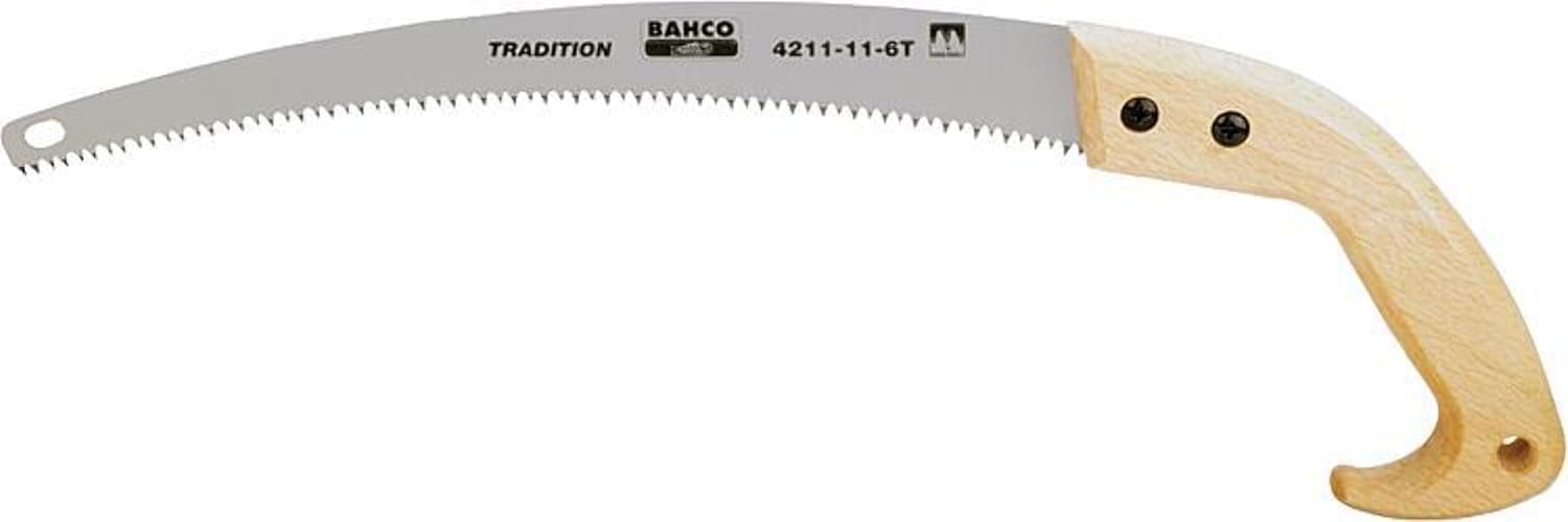 Bahco 4211-14-6T Pruning Saw with Wooden Handle, Silver/Brown, 360 mm