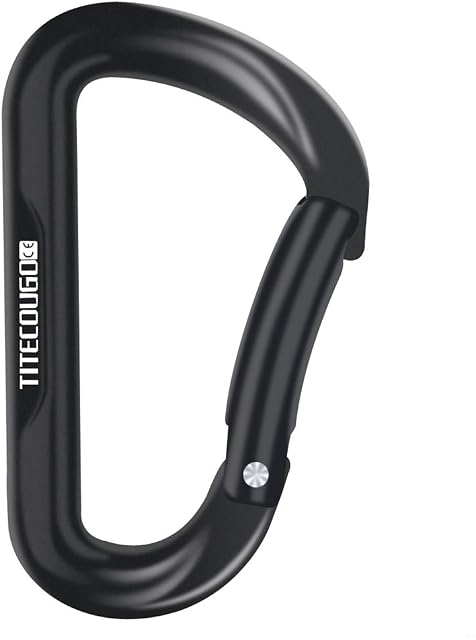 TITECOUGO 8cm D-Ring Aluminum Alloy High Strength Carabiner Clip Hook Nonlocking Key Chain For Camping Hiking (Not for Climbing)