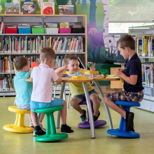 Image of Kore Preschool Wobble Stool, Flexible Seating, Ages 4-5, 12in, Black | Wiggle chair for classroom and home boosts focus, improves posture, and provides an energy outlet; anti-tip base; Made in USA