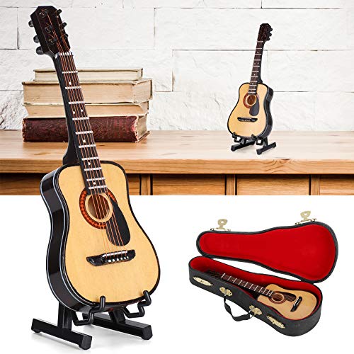 Mini muziekinstrument, zwarte versiering gitaar ornamenten, met geschenkdoos en standaard houten slaapkamer voor… - Image 7