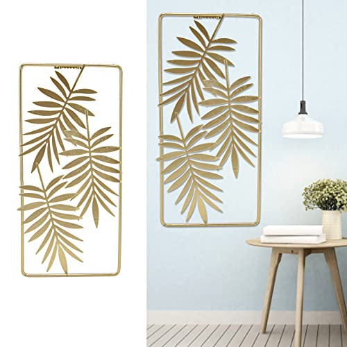 Ejoyous Gold Wanddeko Metall, 3D Wandbild Wandskulpturen Metallblatt Nordischer Stil Wanddekoration für Wohnzimmer Schlafzimmer Hintergrund 29,5 x 14,5 cm