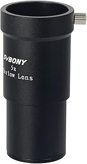 Svbony Barlow Lens 5x, 1.25 inches Metal Barlow Full Multi Coated Telescope Eyepiece Accessories for Planetary Observation and Astrophotography