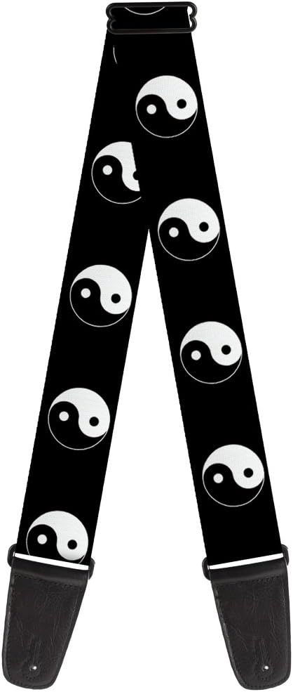 Buckle-Down Guitar Strap Yin Yang Symbol Black White 2 Inches Wide