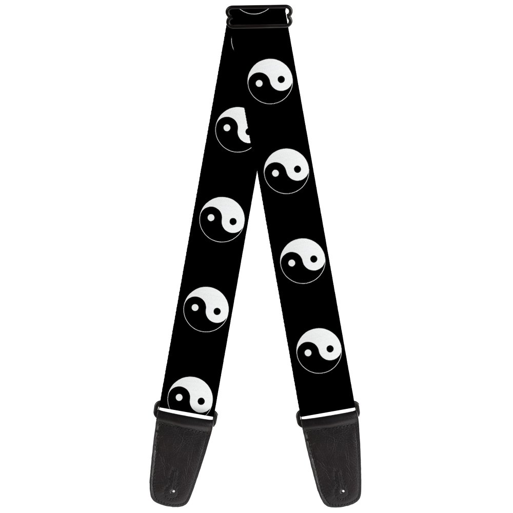 Buckle-Down Guitar Strap Yin Yang Symbol Black White 2 Inches Wide