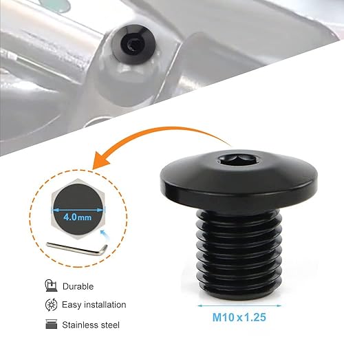 Miniatura 4 de Xitomer Tapones para orificios de espejo, perno inoxidable M10x1.25 para FZ-07 / FZ-09 / XSR900, Z650 / Z900 / Z1000, Grom / CRF1000L, DR-Z 400S