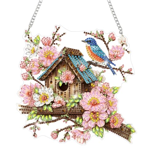 Kit peinture diamant maison d'oiseaux MAXBYE : créez votre décoration murale en strass salon