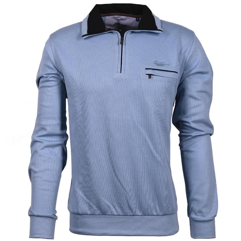 Sweat-shirt Troyer homme bleu clair pour vos sorties de week-end décontractées