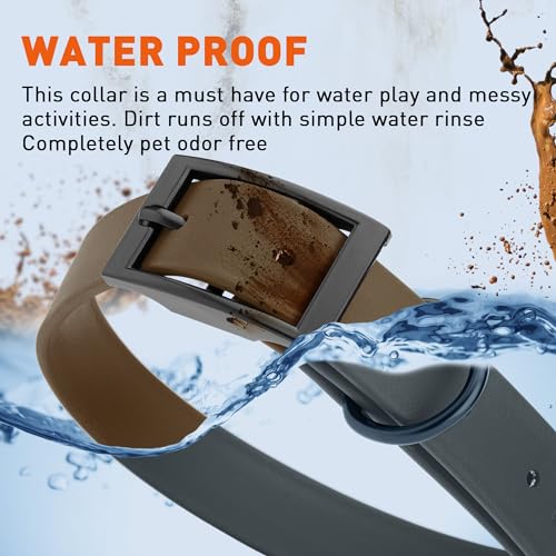 Image of Dogline Biothane Waterproof Dog Collar Strong Coated Nylon Webbing with Black Hardware Odor- Proof for Easy Care Easy to Clean High Performance Fits Small Medium or Large Dogs, Dark Chocolate Brown