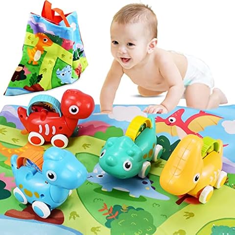 Toddler Dinosaur Car Toys, for 1, 2, 3 Year Old Boy & Girl Dino Car Toys for Kids Toy Car Creative Gifts for Kids, Animal Vehicles Party Favors Cover