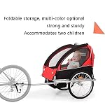 2-in-1 Bicycle Trailer and Dog Buggy, Bike Pet Trailer, for Small and Large Pets, Easy to Connect and Disconnect to Bicycles (Green)