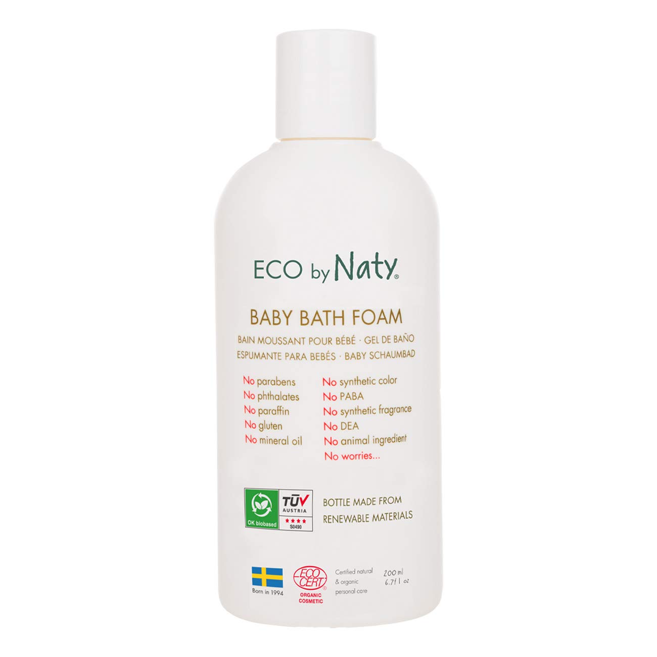 Eco By Natybaby Bath Foam Organic Plant Based Ingredients