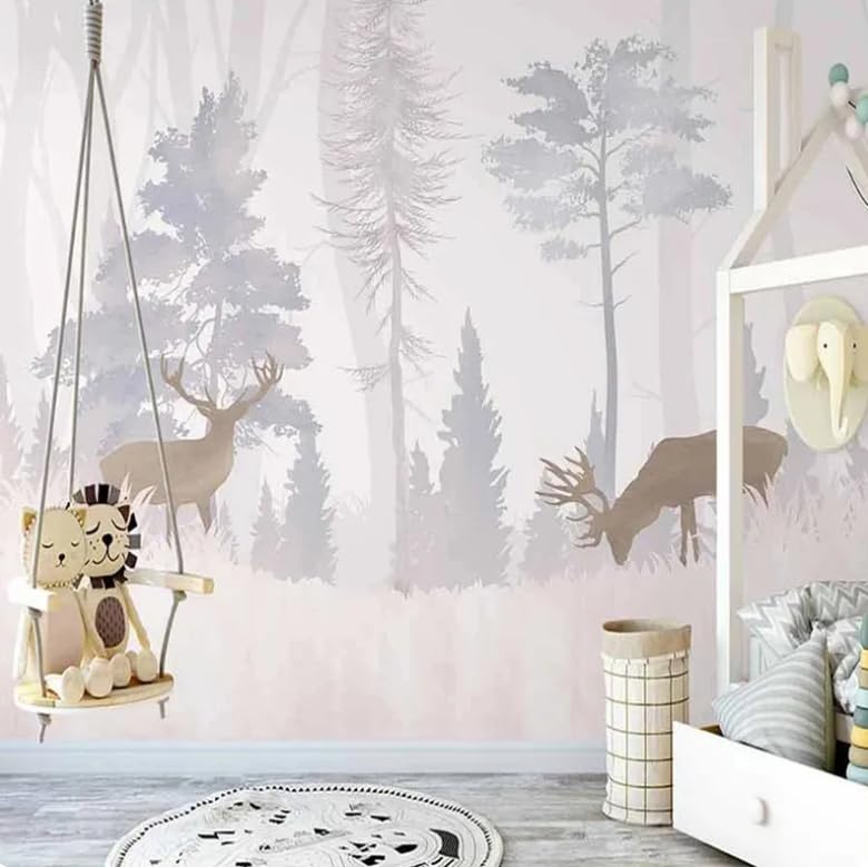 Papier peint fleur chat fille pour décoration de chambre d'enfant 3D 250x175 cm