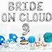 Wonmelody On Cloud 9 Bachelorette Decorations Blue Sky White Clouds Party Supplies Bride on Cloud 9 Foil Banner Cumulus Foil Balloon Diamond Balloon for Bridal Shower Wedding Shower Birthday