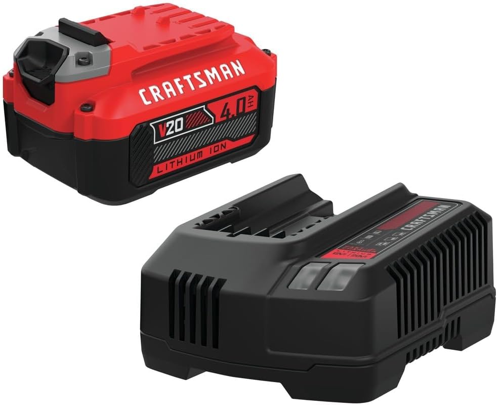 CRAFTSMAN CMCB204-CKR V20 4 Ah Lithium-Ion Battery and Charger Starter Kit (Renewed)