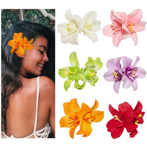 6 Couleurs Pinces Cheveux Fleurs Artificielles 3.5 Inch