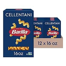 Barilla Cellentani Pasta, 16 oz. Box Pack of 12 - Non-GMO, Made with Durum Wheat Semolina - Kosher Certified
