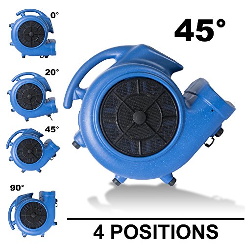 Image of XPOWER X-800TF Pro 3 /4 HP 3200 CFM Centrifugal Air Mover, Carpet Dryer, Floor Fan, Blower, Timer, Filter, for Water Damage Restoration, Janitorial, Plumbing, Home Use