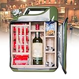 TsoLay Minibar-Barschrank Mit Glasbehältern, Personalisierte Kleine Whisky-Regale, Gaskanister-Bar, Eisen Und Holz, Für Mann, Vater, Ehemann, Freund, Chef, 34,5 X 16,5 X 46 cm