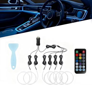 Car Interior Lights for Honda Civic Type R FK8 2017 2021, Car Ambient Lighting, 8m LED Strip Lights with USB Port, Remote Control Color with Music Mode Change Led Light