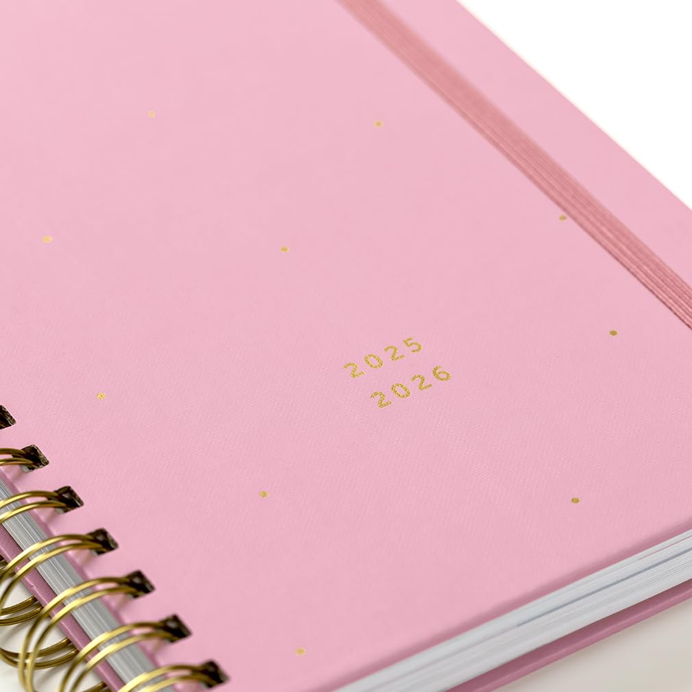 Agenda A5 Busy B Mi-Année Août 2025-2026 Floral – Planificateur Hebdo Avec Poches Et Élastique