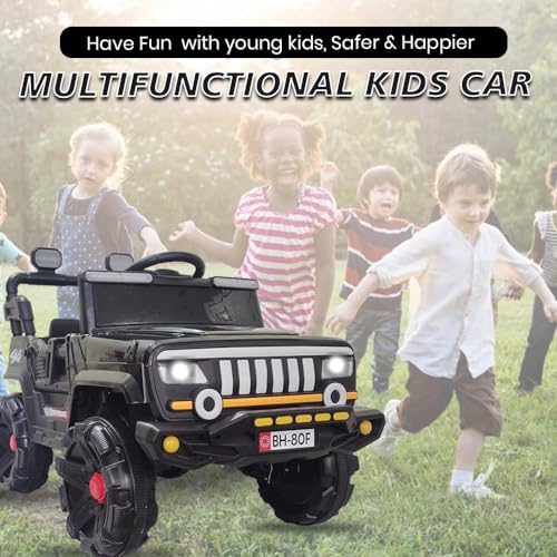 Image of SHAKYA WORLD Nitro Battery-Operated Rechargeable Ride-on Jeep for Kids with Remote Control, 1 to 4 Years, Black