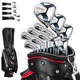 G500 Complete Golf Club Set – 12-Piece All-in-One with Titanium Driver, 2 Fairway Woods, Hybrid, 7 High-Strength Irons, Putter, Stand Bag & 5 Headcovers – Low CG, Forgiving for Mid-High Handicappers