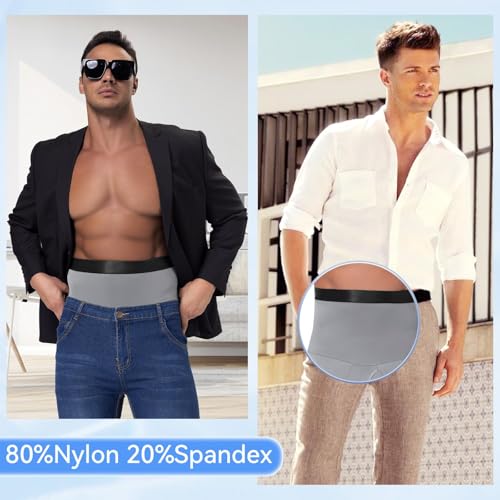 Mens Tummy Control Shorts High Waist Slimming Shapewear Body Shaper Belly Briefs Grey4