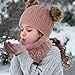 Yolyoo 3 Pack Fashion Winter Beanie Hat Scarf Gloves Set for Kids,Knit Pompom Toddler Hats Neck Warmer Gloves for Girls Boys