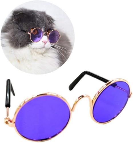 Miniatura 1 de Stock Show Divertidos y lindos lentes de sol de moda retro de perro y gato, gafas de mosaico, protección transparente para cachorros, gatos,